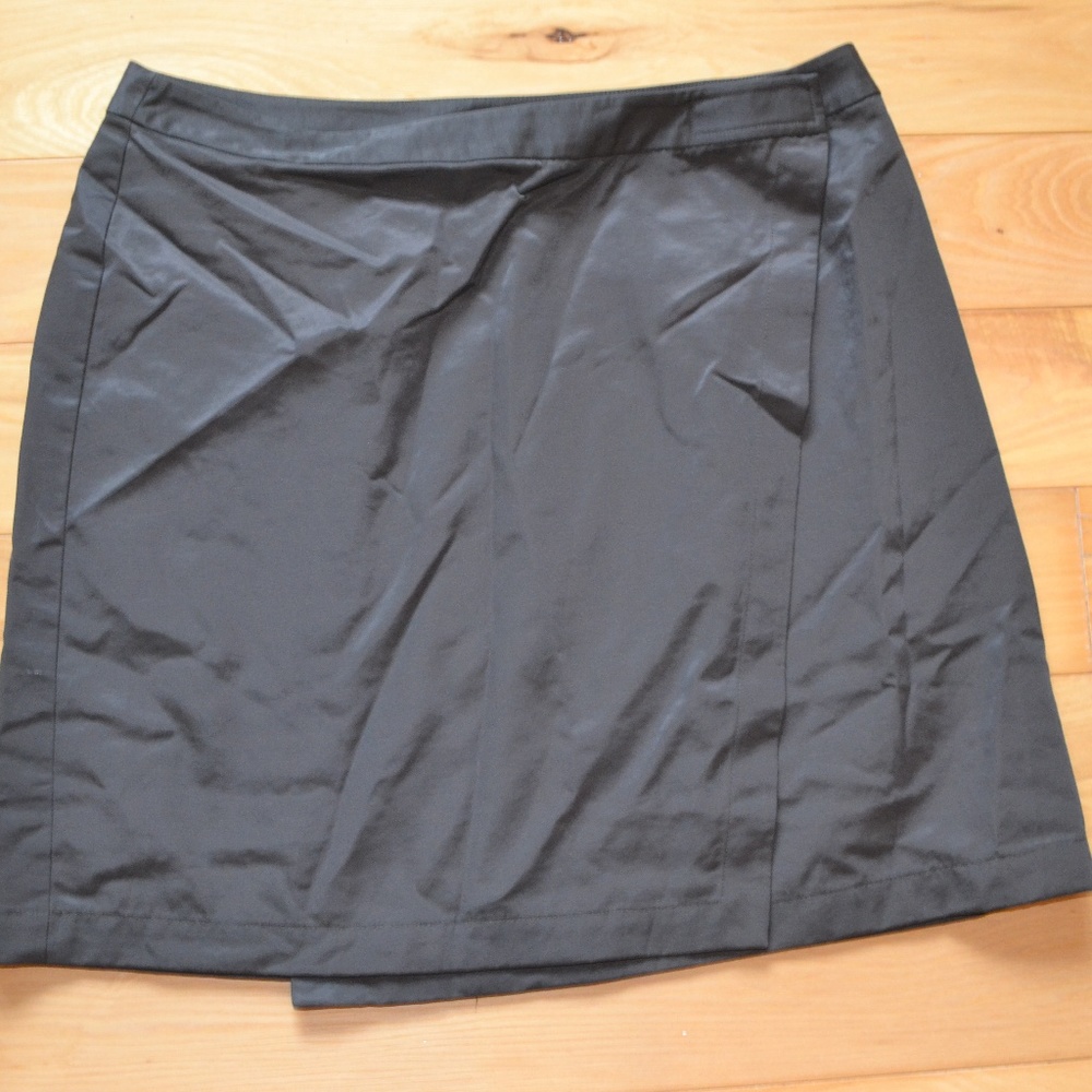 Ann Taylor wrap Skirt 14p new green brown loft
